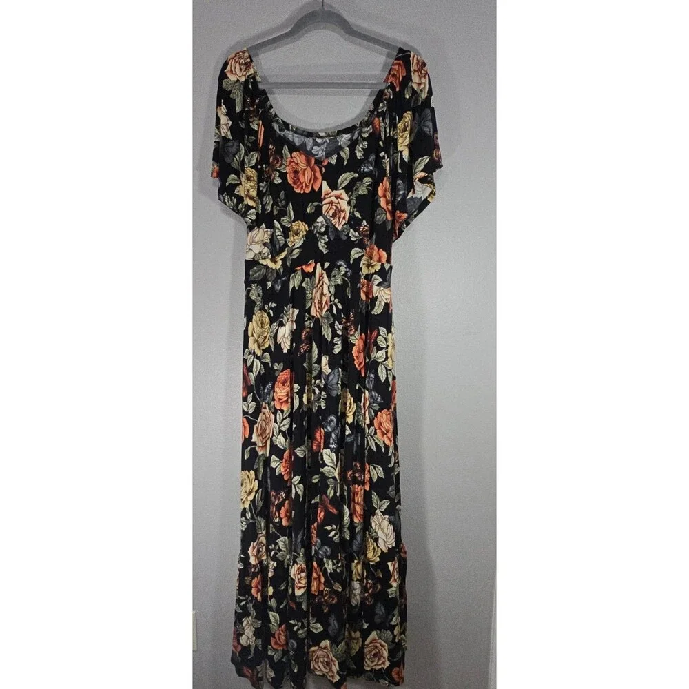 Torrid Tiered Maxi Dress Flutter Sleeve Floral Plus Size 2 2x Boho NWT BM - Picture 2 of 9